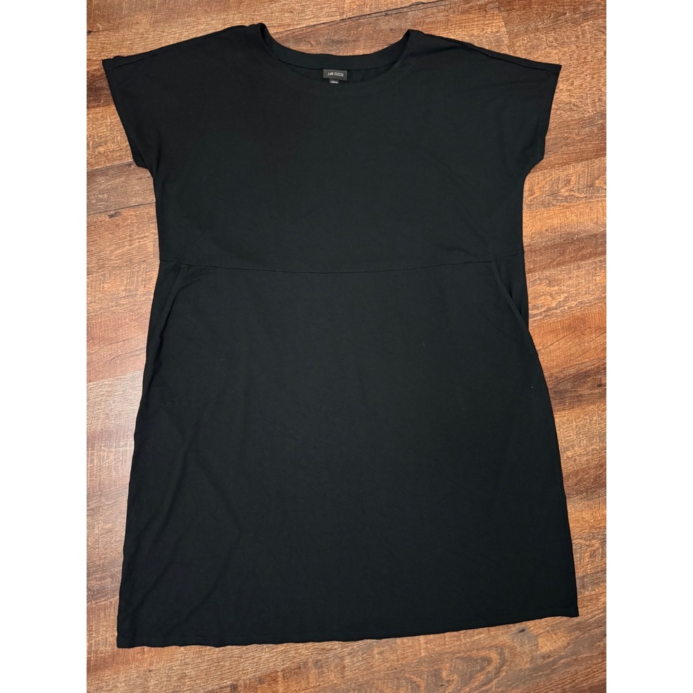 J. Jill Wearever Black Stretch Pocket Shift Dress Plus Size 2X